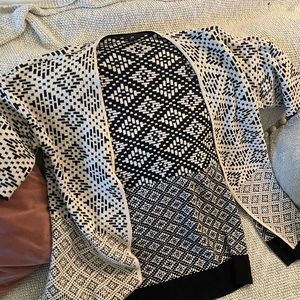 Black and white patterned cardigan